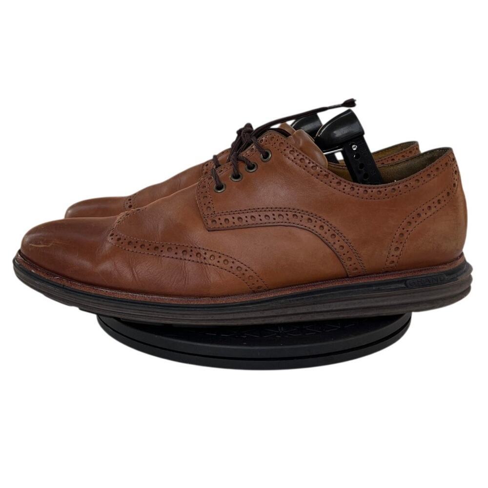 Men Cole Haan Original Grand C31547 Leather Wingtip Oxford Dress Shoes 13M Brown